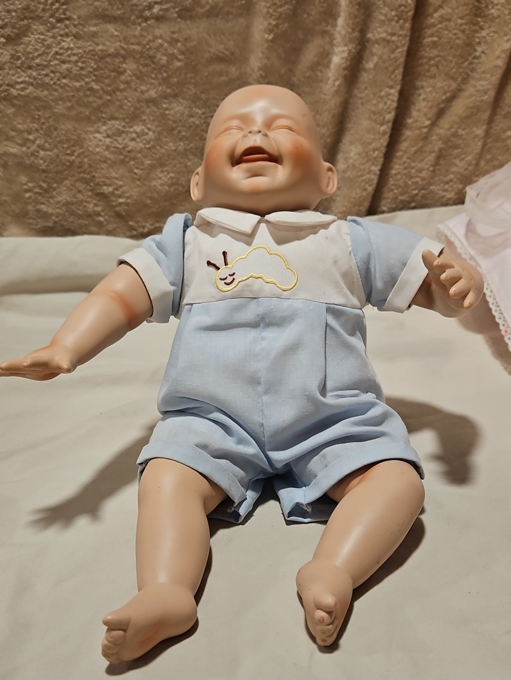 Blue Infant Doll in Light Blue Outfit - Brand Unspecified